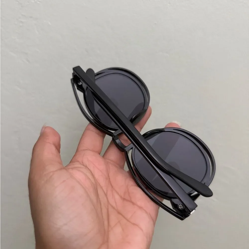 womens black sunglasses round summer plastic light weight summer